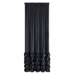 Zasłona 140x270 Carli czarna gotowa na taśmie Eurofirany