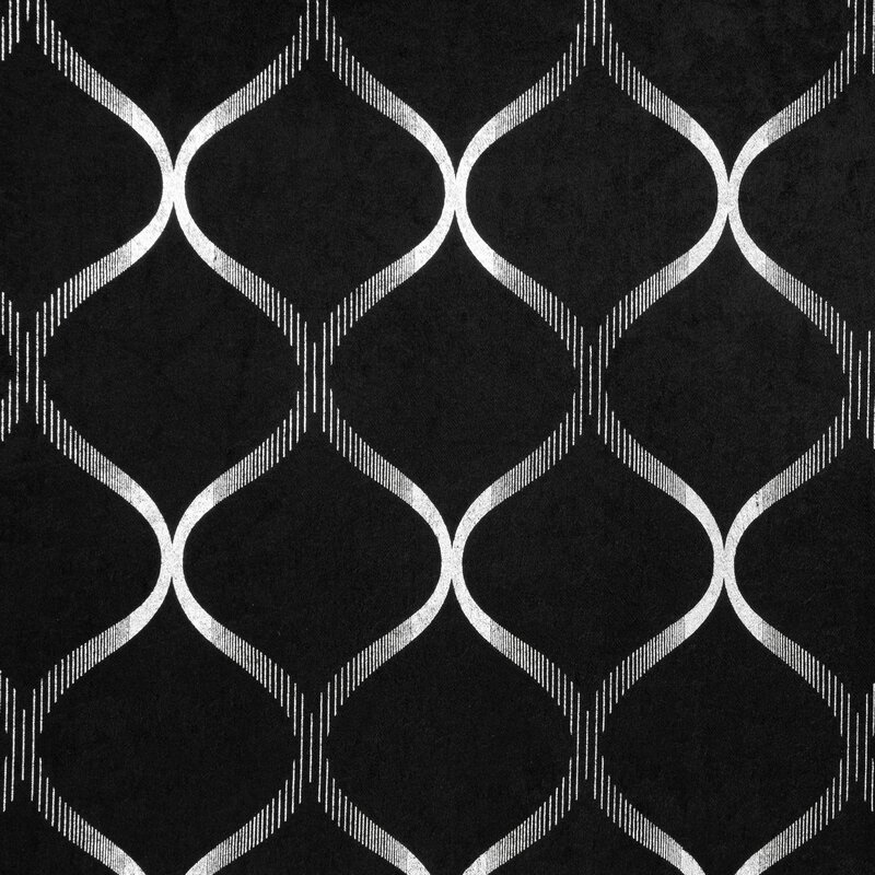 Zasłona 140x270 Mili czarna srebrna gotowa na taśmie Eurofirany - obrazek 5