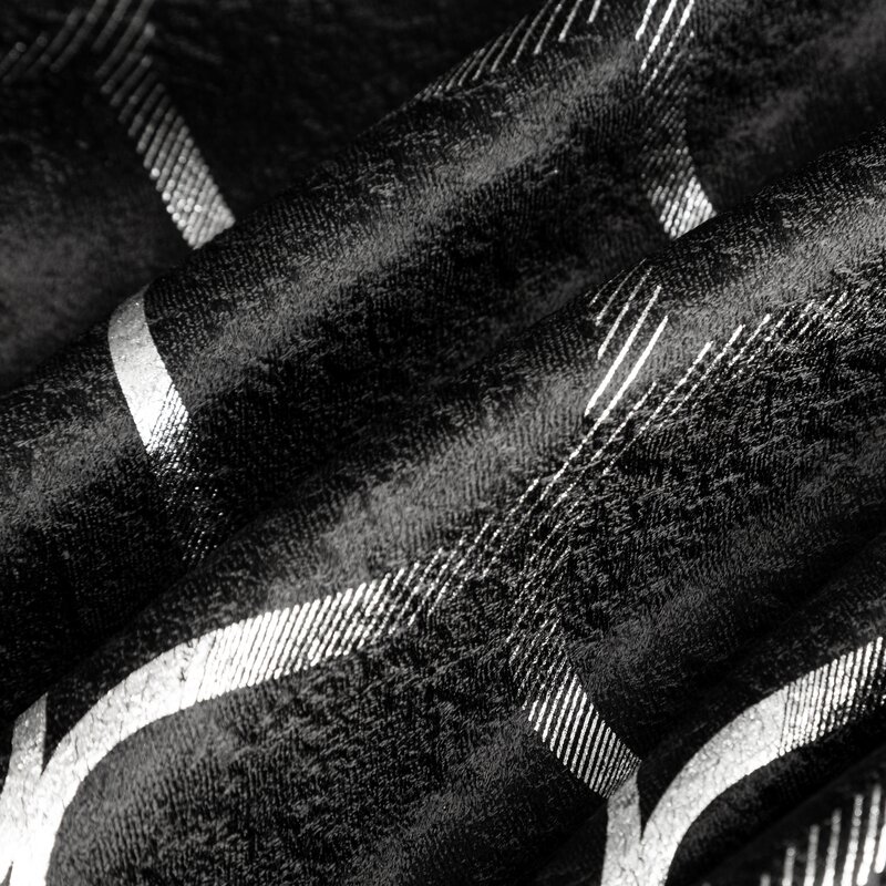 Zasłona 140x270 Mili czarna srebrna gotowa na taśmie Eurofirany - obrazek 7