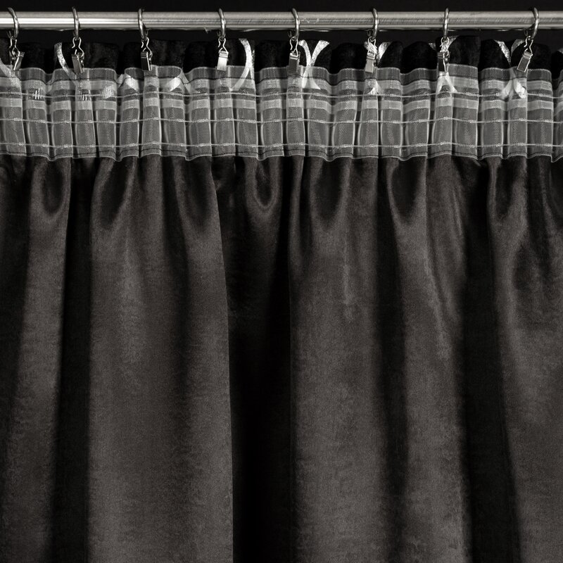 Zasłona 140x270 Mili czarna srebrna gotowa na taśmie Eurofirany - obrazek 8