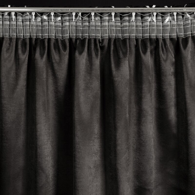 Zasłona 140x270 Mili czarna srebrna gotowa na taśmie Eurofirany - obrazek 9