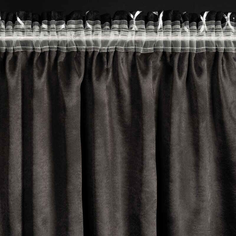 Zasłona 140x270 Mili czarna srebrna gotowa na taśmie Eurofirany - obrazek 10