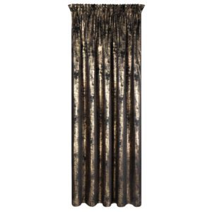 Zasłona 140x270 Renia czarna złota welurowa gotowa na taśmie Eurofirany