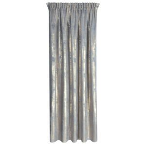 Zasłona 140x270 Renia srebrna złota welurowa gotowa na taśmie Eurofirany