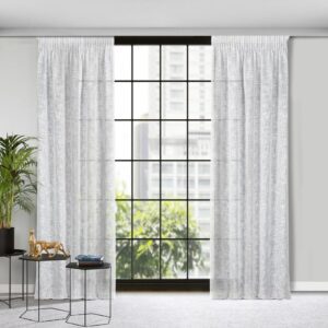 Zasłona 140x270 Rubi biała gotowa na taśmie w stylu eko Eurofirany