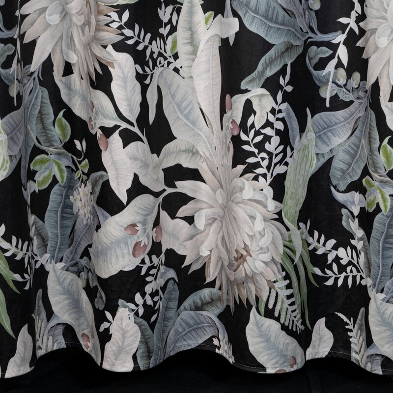 Zasłona 140x270 Sally czarna srebrna liście welurowa gotowa na przelotkach Z10 Eurofirany - obrazek 6