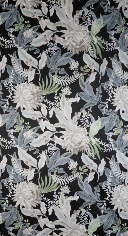 Zasłona 140x270 Sally czarna srebrna liście welurowa gotowa na przelotkach Z10 Eurofirany - obrazek 8