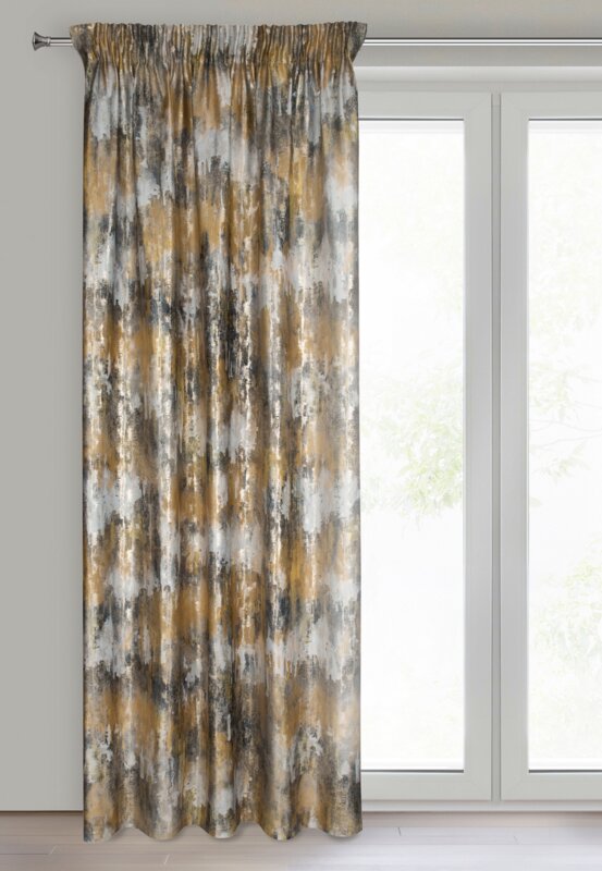 Zasłona 140x270 Tina musztardowa gotowa na taśmie Eurofirany - obrazek 4