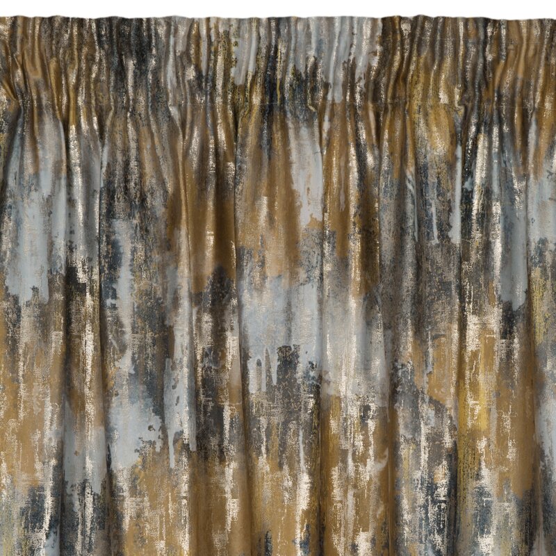 Zasłona 140x270 Tina musztardowa gotowa na taśmie Eurofirany - obrazek 5