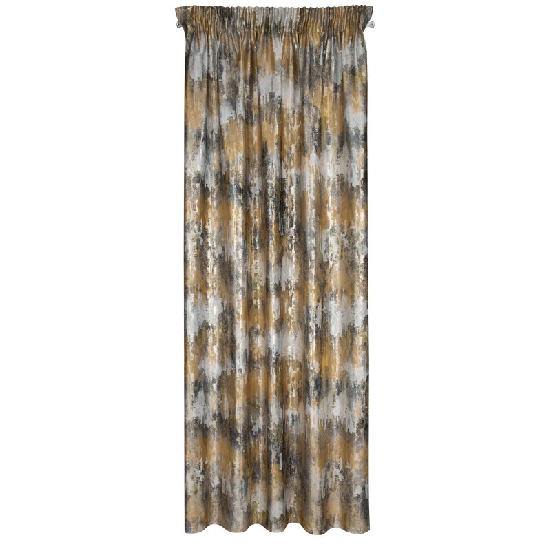 Zasłona 140x270 Tina musztardowa gotowa na taśmie Eurofirany