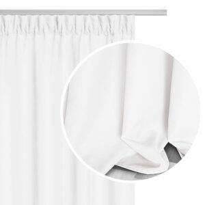 Zasłona gotowa 140x300 biała na taśmie Viva do salonu