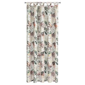 Zasłona gotowa 155x220 Garden 2 biała kolorowa liście do ogrodu wodoodporna mocowana na szelki/rzep Eurofirany