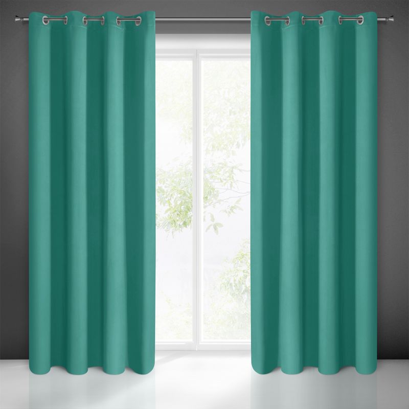 Zasłona 135x250 Logan turkusowa gotowa na przelotkach Eurofirany - obrazek 2