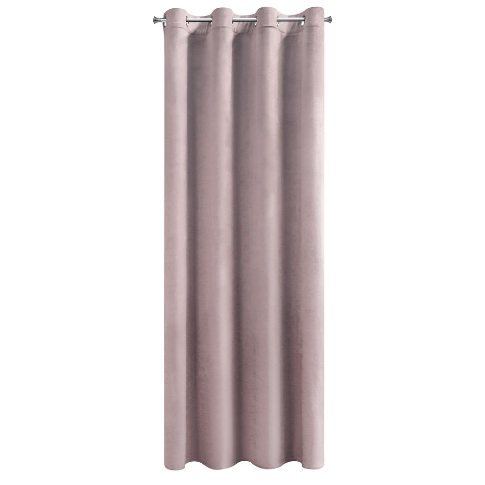 Zasłona gotowa na przelotkach 140x250 pudrowa różowa welurowa Rosa - obrazek 4