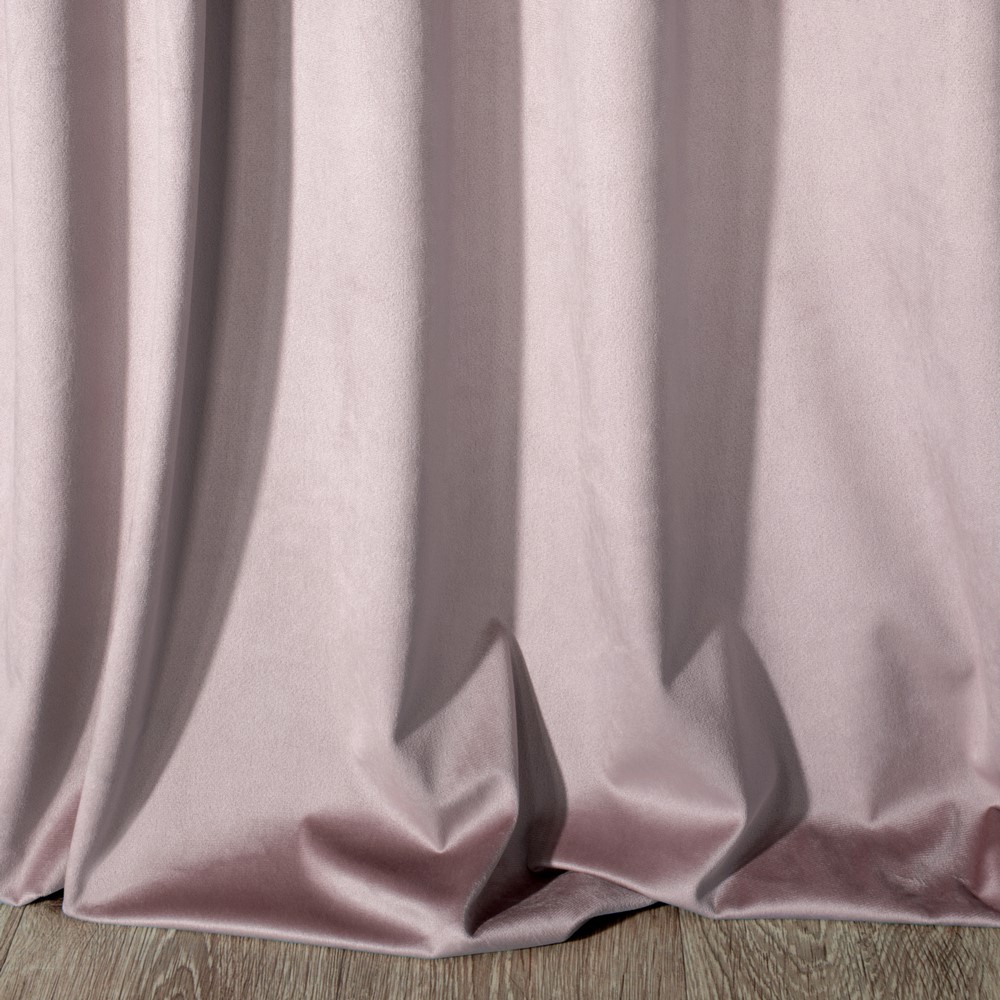 Zasłona gotowa na przelotkach 140x250 pudrowa różowa welurowa Rosa - obrazek 8