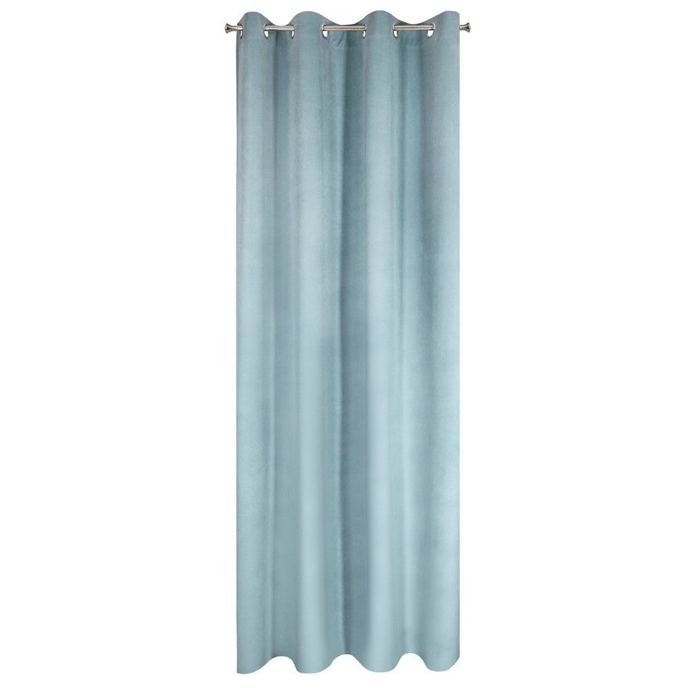 Zasłona gotowa na przelotkach 140x250 turkusowa welurowa Milo Eurofirany - obrazek 3