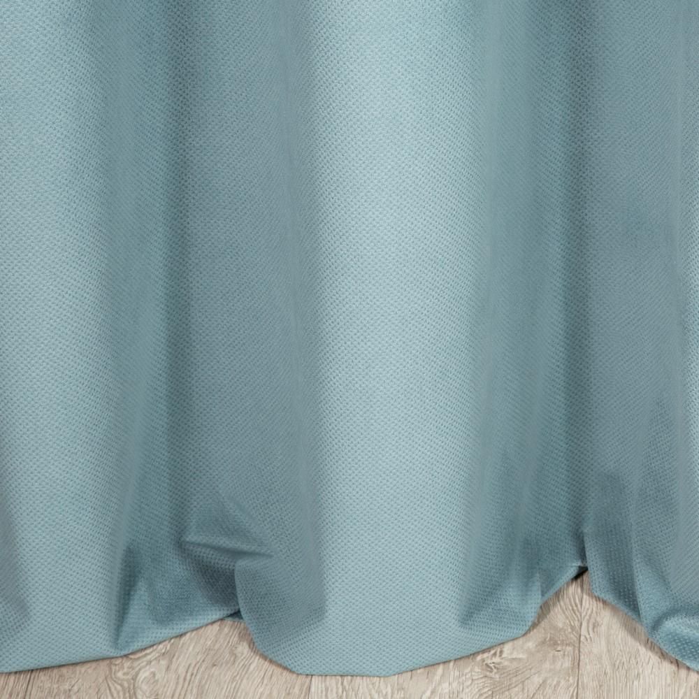 Zasłona gotowa na przelotkach 140x250 turkusowa welurowa Milo Eurofirany - obrazek 7