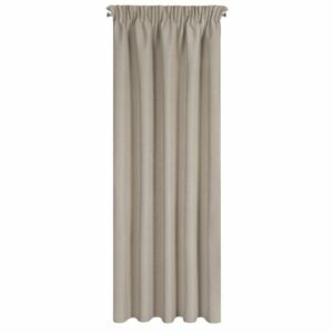 Zasłona gotowa Suzan 135x270 beżowa ciemna zaciemniająca na taśmie Eurofirany
