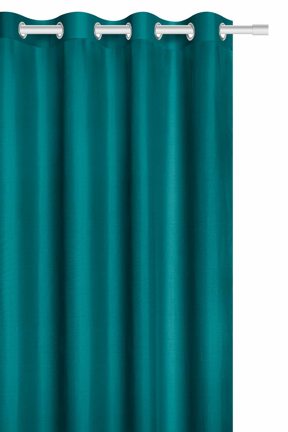Zasłona gotowa 140x250 turkusowa na przelotkach Viva do salonu - obrazek 2