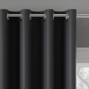 Zasłona gotowa typu blackout na przelotkach, szerokość 140cm x wysokość 250cm, kolor 205 ciemny szary