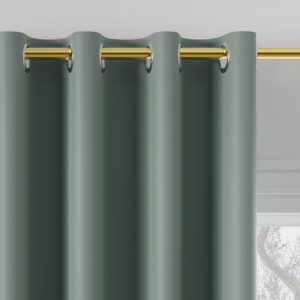 Zasłona gotowa typu blackout na przelotkach, szerokość 140cm x wysokość 250cm, kolor 227 szałwiowy zielony