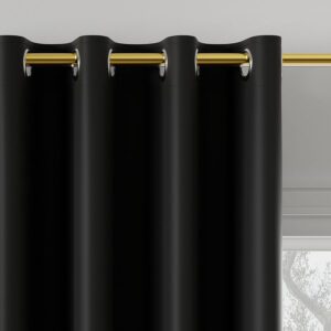 Zasłona gotowa typu blackout na przelotkach, szerokość 140cm x wysokość 250cm, kolor 846 czarny