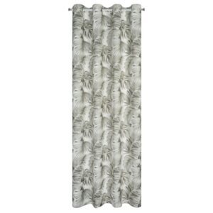 Zasłona gotowa Zora 140x250 biała beżowa liście welurowa na przelotkach Eurofirany