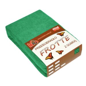 Prześcieradło frotte z gumką 140x200 zielone trawiaste 049 grube 200g/m2 KARO