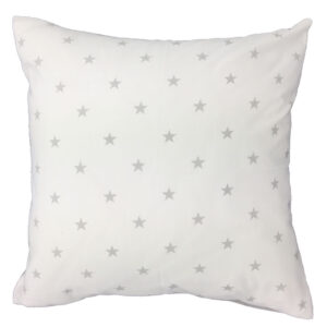 Poszewka bawełniana 40x40 R009 szara biała gwiazdki grochy